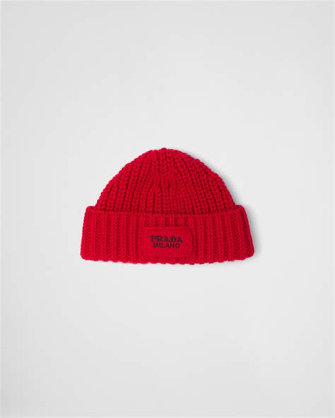 prada red beanie|Prada cap price.